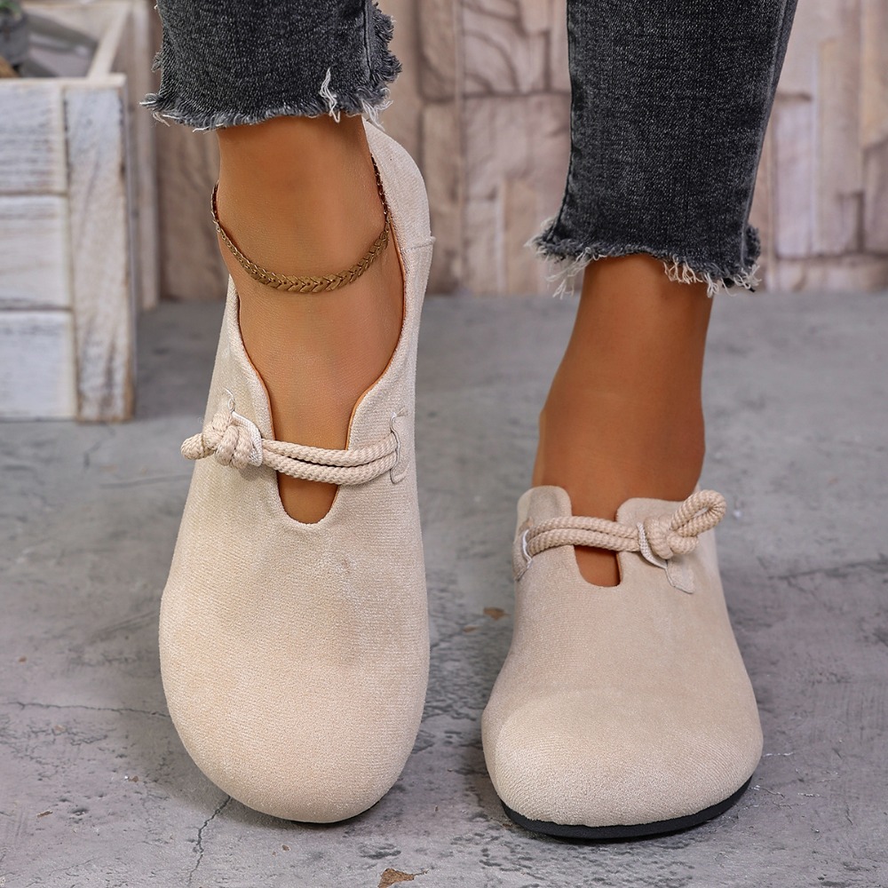 Womens Heels - Women Flat Loafers Round Toe Knotted