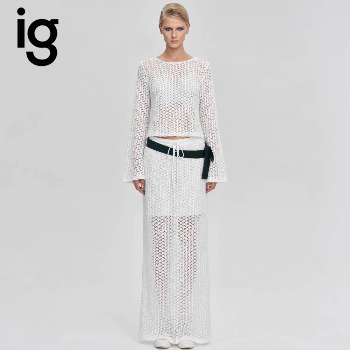 Formal Skirt - IG 2026 Women's Hollow Out Knit