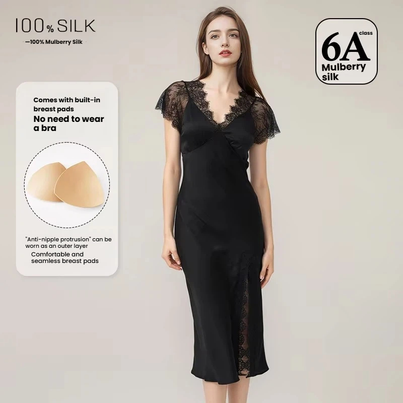 Lace Dress - Women Sexy Lace Silk Nightdress 19