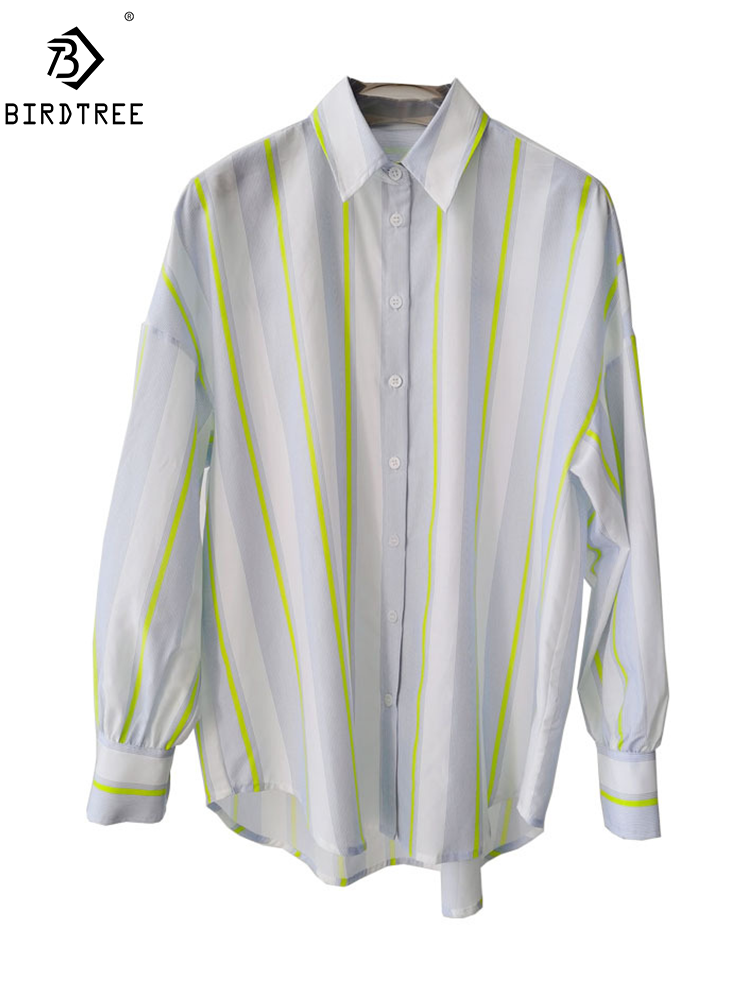 Silk Blouse - BirdTree,16MM 27.7% Real Silk Elegant Shirt,