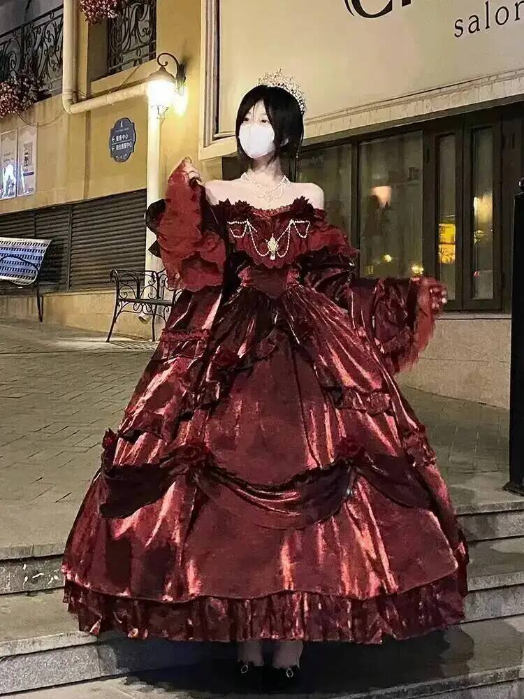Formal Skirt - Beauty Princess Dress Red Lolita Skirt
