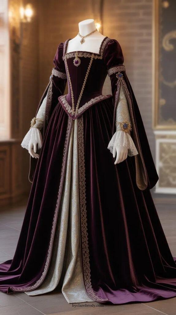 Evening Gown - Vintage Duchess Purple Prom Gown Masquerade