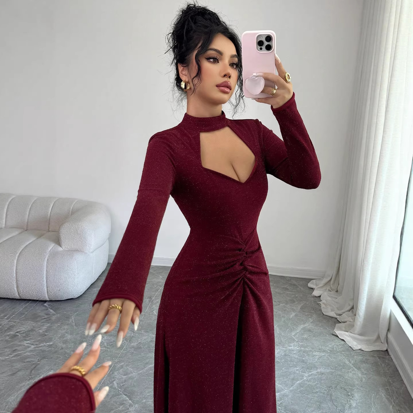 20256 Spring Sexy Fitted Midi  - Midi Dress ulasan dan harga