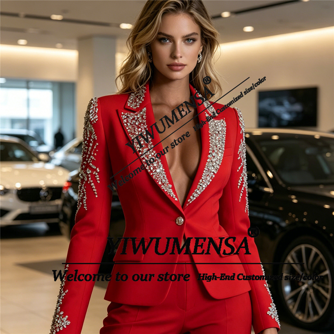 Luxury Women Suits 2 Pieces Se - Womens Blazer ulasan dan harga
