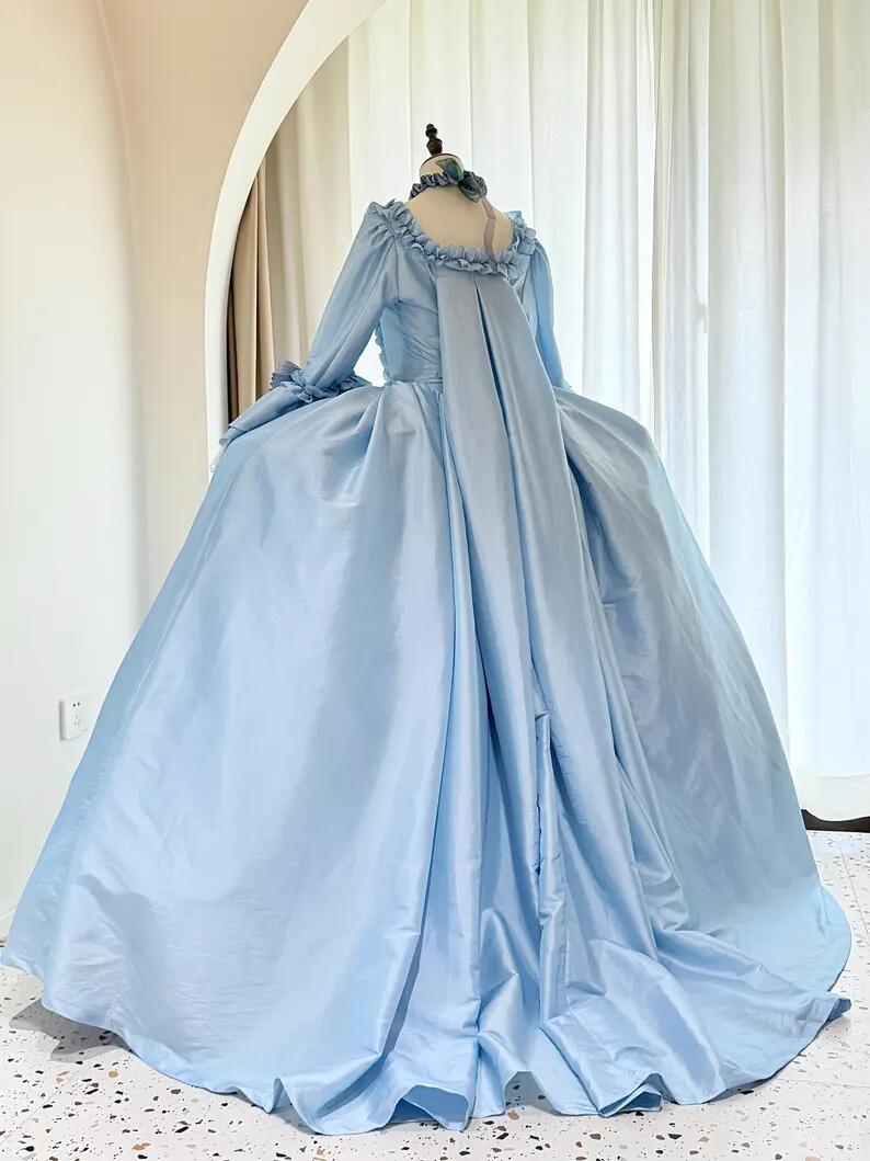 18th Century Rococo Blue Robe  - Evening Gown ulasan dan harga