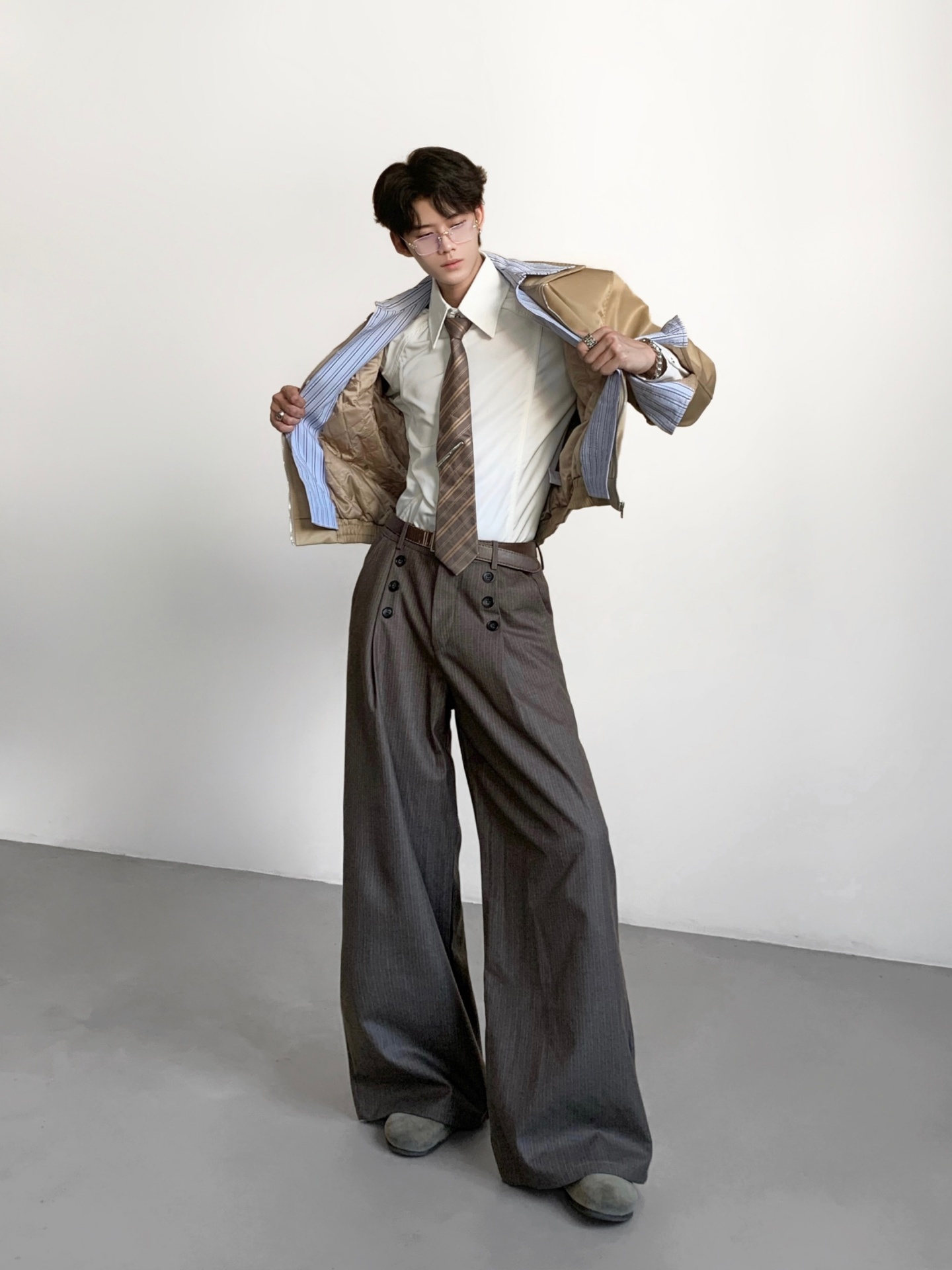 Ace Tailors Men's Casual Strip - Tailored Trouser Wide ulasan dan harga
