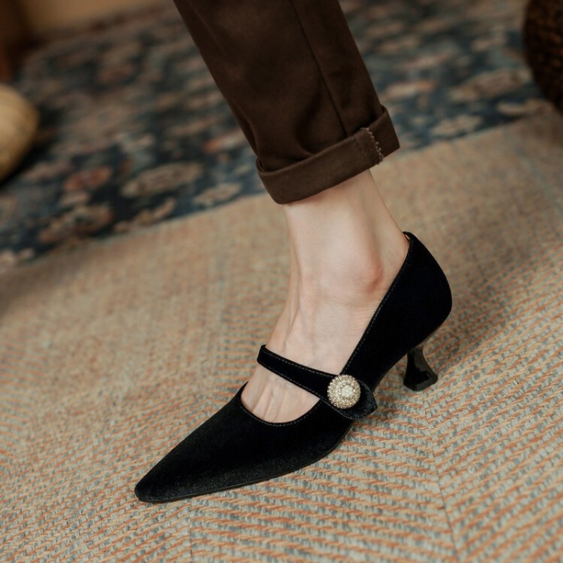 Wine Red Pointed Toe Mary Jane - Womens Heels ulasan dan harga