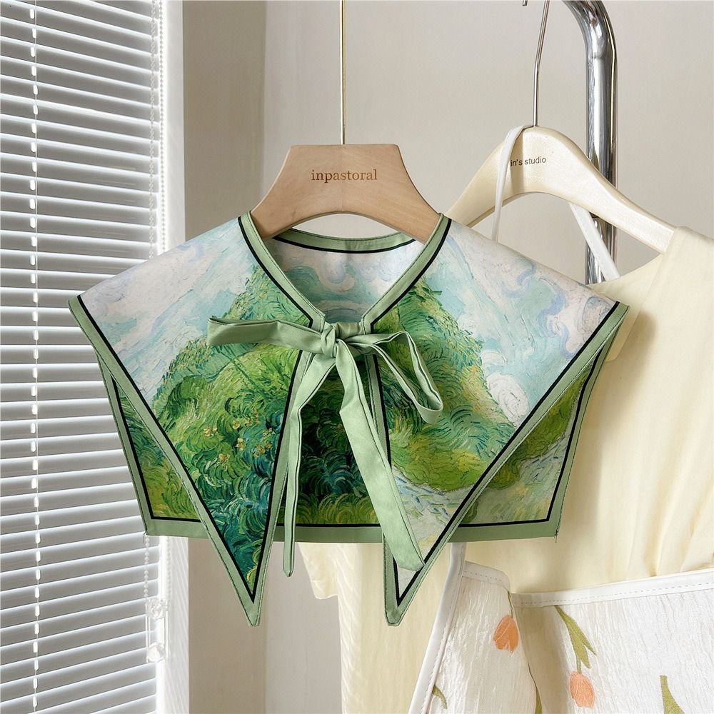 Floral Pattern Shirt Fake Coll - Silk Blouse ulasan dan harga
