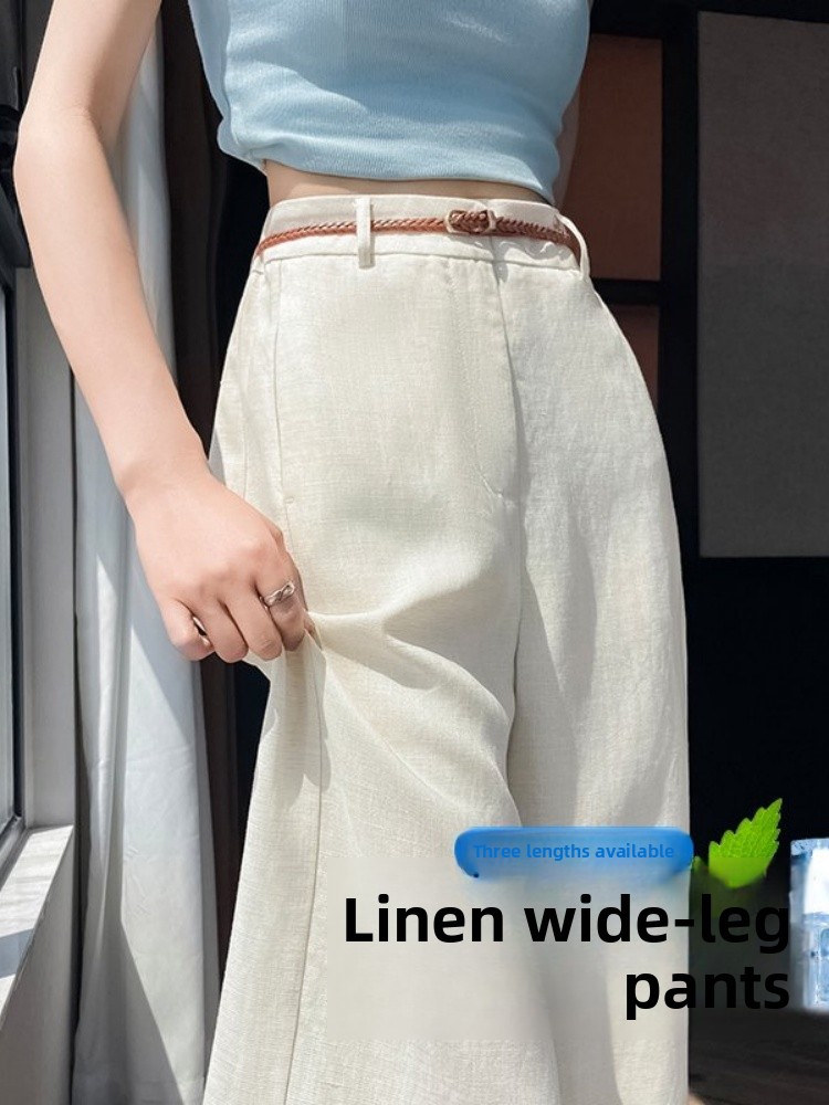 High Waist Narrow Cut Linen Co - Tailored Trouser Wide ulasan dan harga