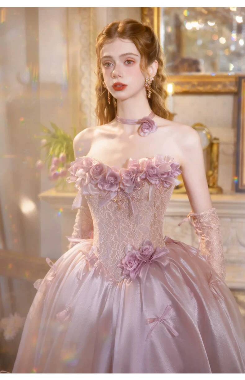 Vintage Dusty Pink Princess Ba - Formal Dress ulasan dan harga