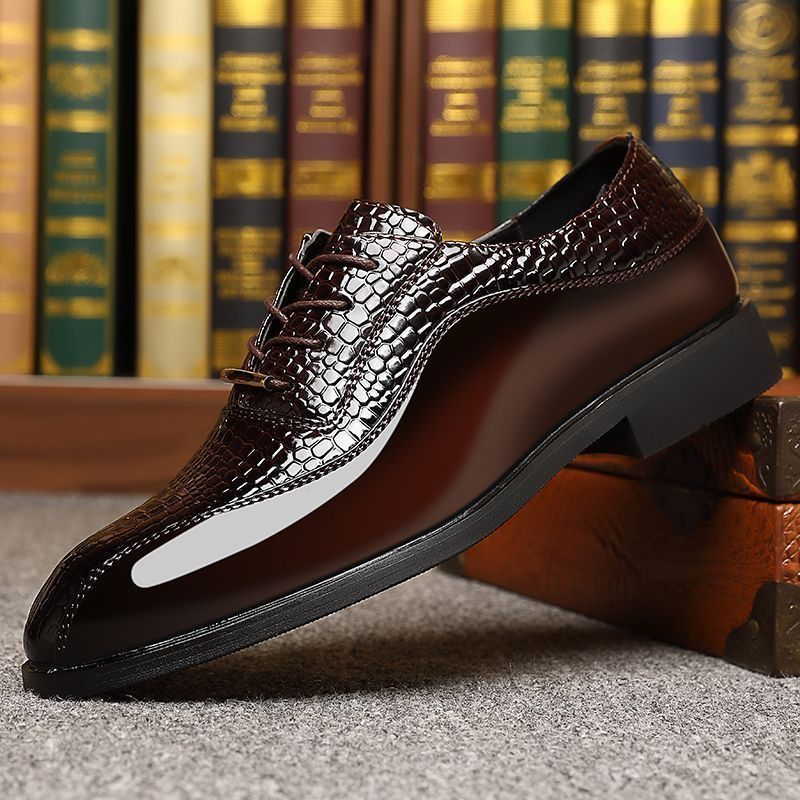 Men's Glossy Patent Leather Br - Formal Dress ulasan dan harga