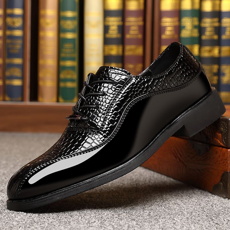 Men's Glossy Patent Leather Br - Formal Dress ulasan dan harga