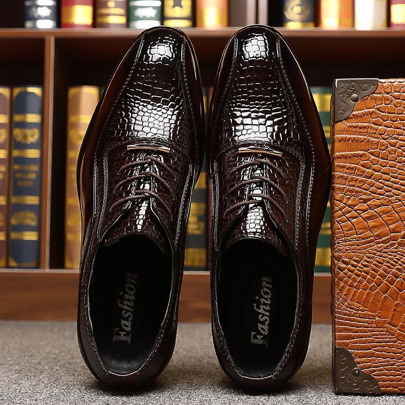 Men's Glossy Patent Leather Br - Formal Dress ulasan dan harga