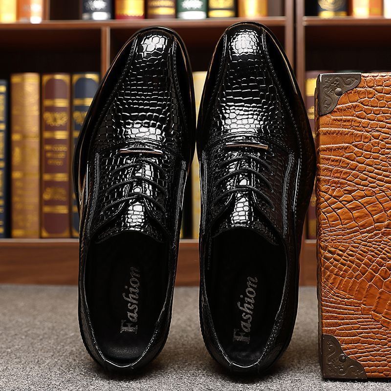 Men's Glossy Patent Leather Br - Formal Dress ulasan dan harga