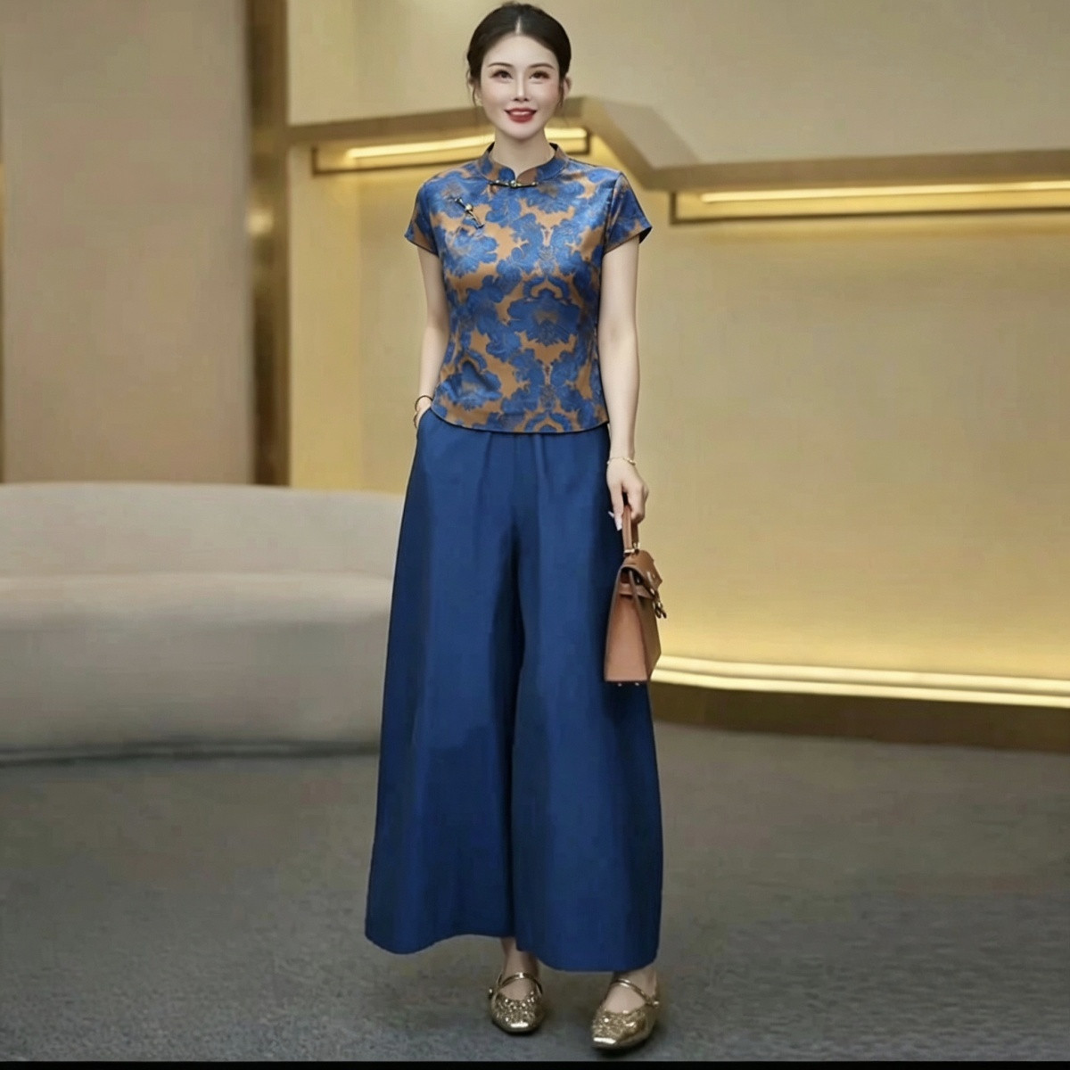 Silk Suit Summer Mother's New  - Silk Blouse ulasan dan harga
