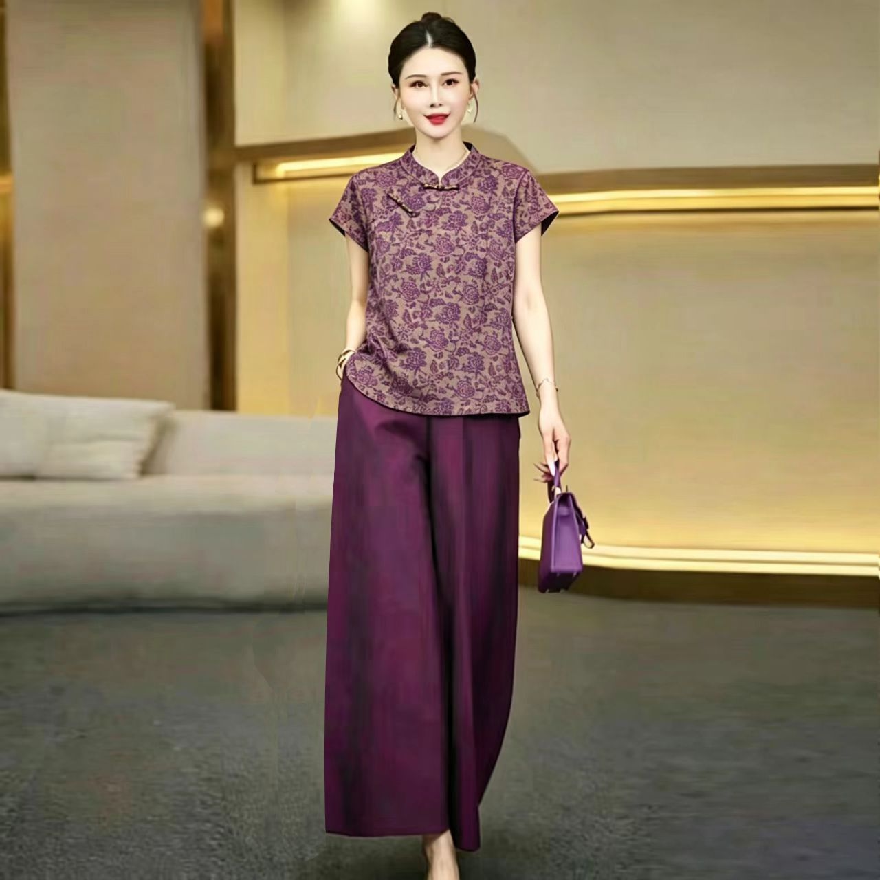 Silk Suit Summer Mother's New  - Silk Blouse ulasan dan harga