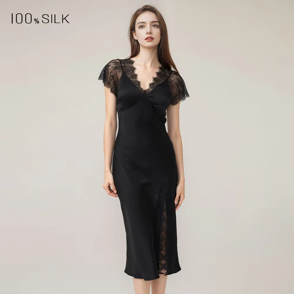 Women Sexy Lace Silk Nightdres - Lace Dress ulasan dan harga