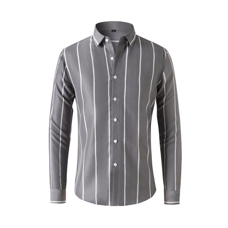 Men's Striped Dress Shirt Long - Formal Dress ulasan dan harga