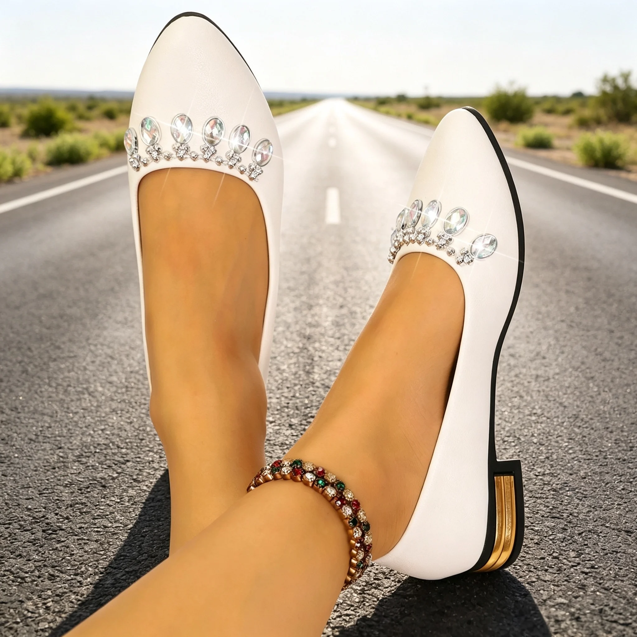 Women Flats Pointed Toe Ballet - Womens Heels ulasan dan harga