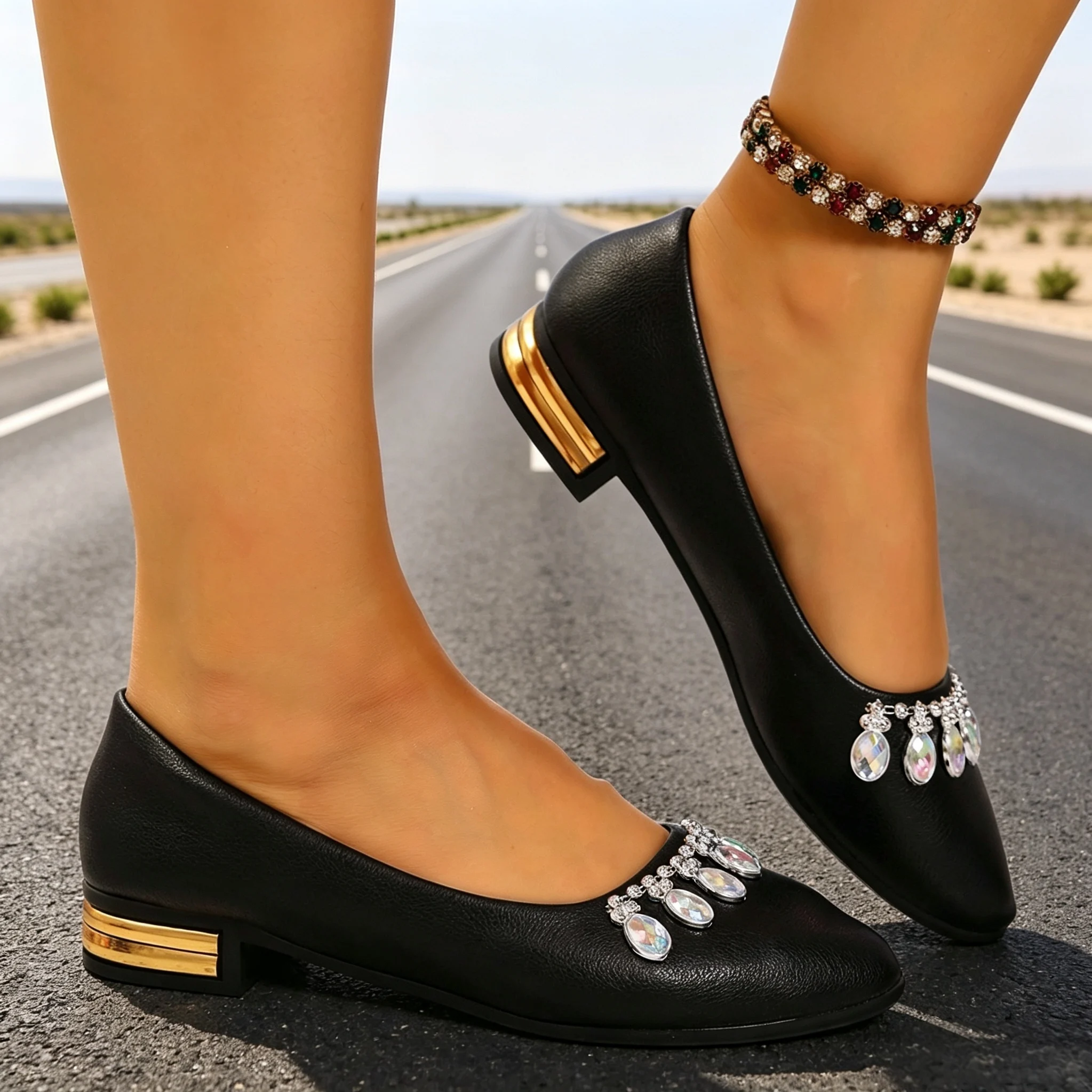 Women Flats Pointed Toe Ballet - Womens Heels ulasan dan harga
