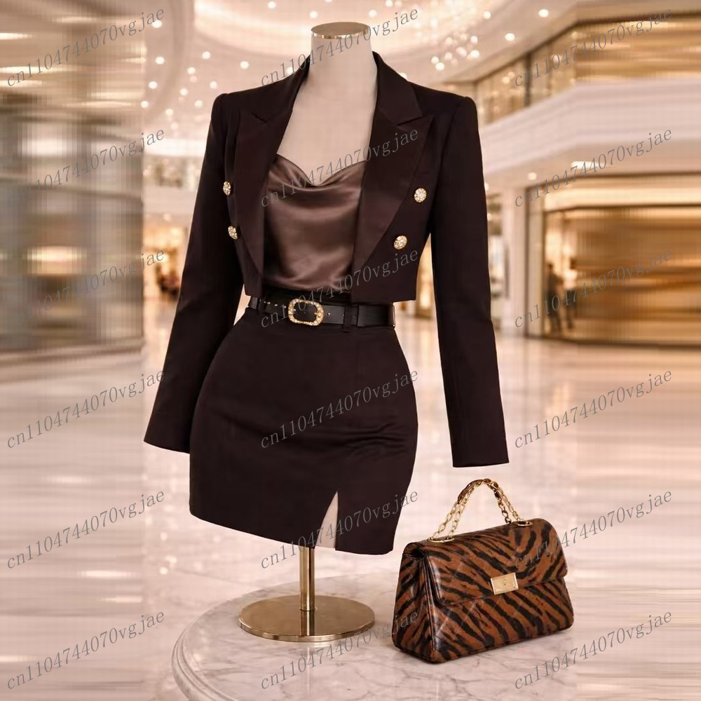 Dark Brown Formal New Blazer A - Formal Skirt ulasan dan harga