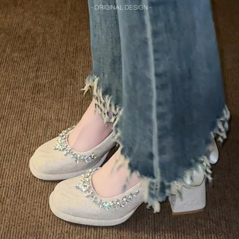 French Mary Jane Block Heel Pu - Pump Heel Block ulasan dan harga