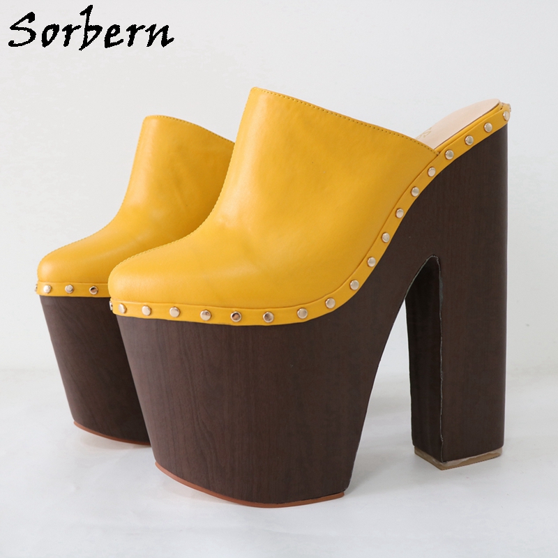 Sorbern Ginger Yellow Pump Sho - Pump Heel Block ulasan dan harga