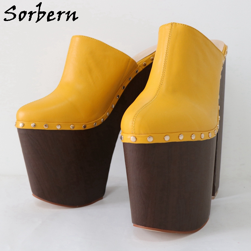 Sorbern Ginger Yellow Pump Sho - Pump Heel Block ulasan dan harga
