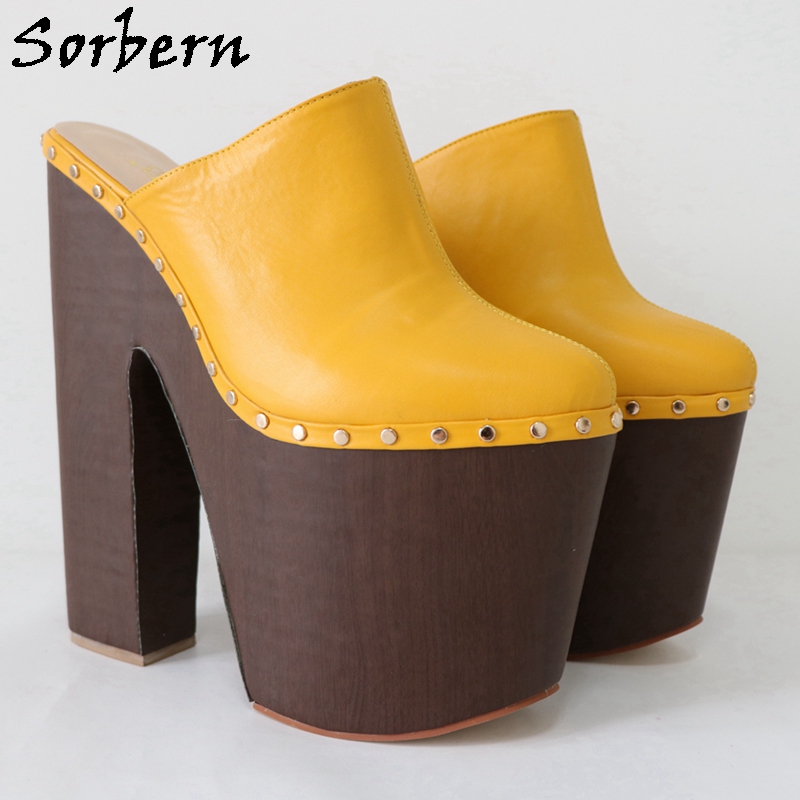 Sorbern Ginger Yellow Pump Sho - Pump Heel Block ulasan dan harga