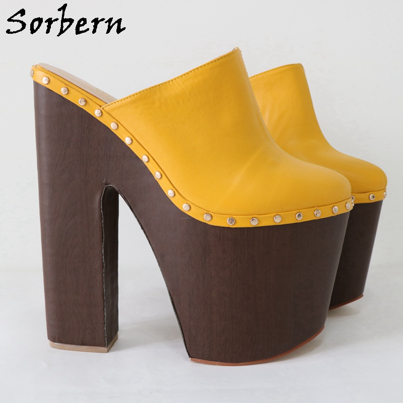 Sorbern Ginger Yellow Pump Sho - Pump Heel Block ulasan dan harga