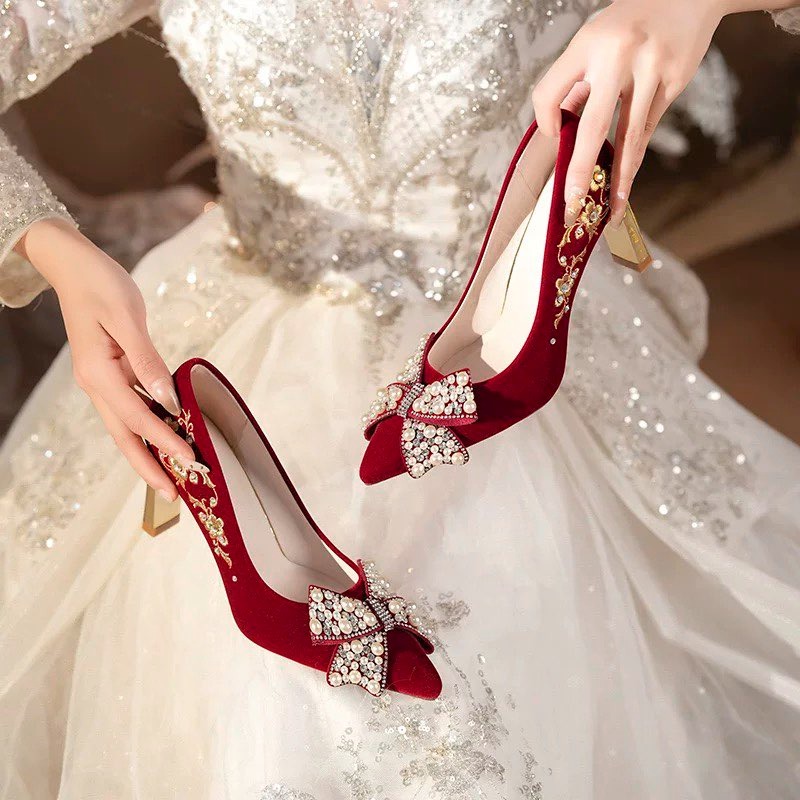 Embroidered Block Heel Single  - Pump Heel Block ulasan dan harga