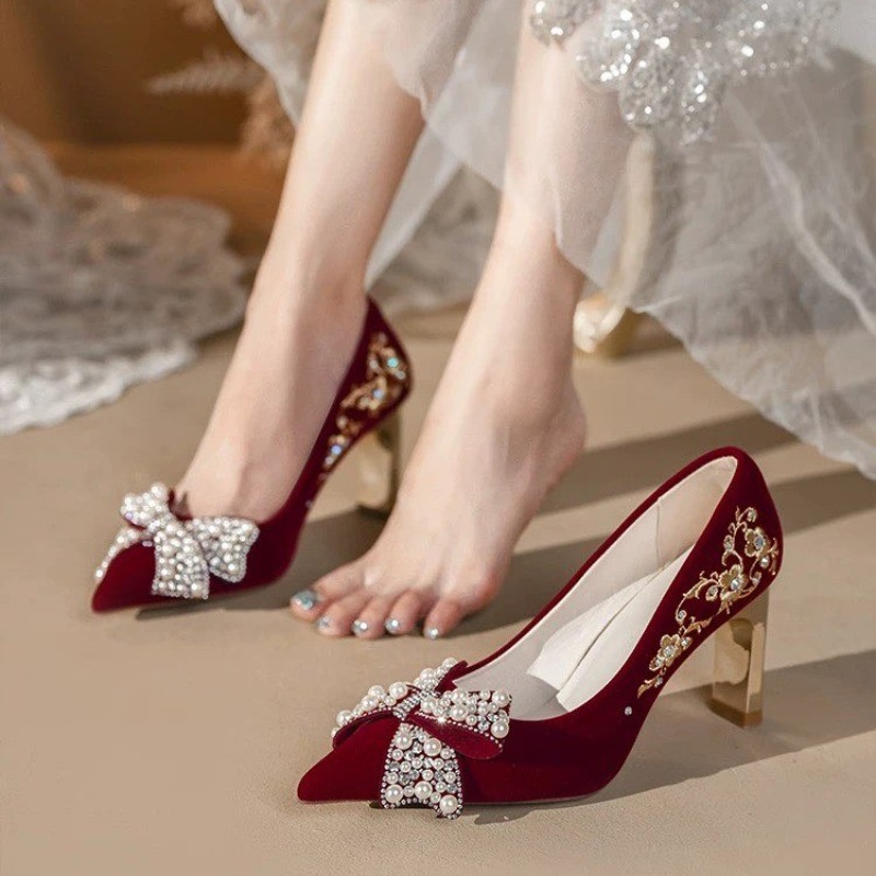 Embroidered Block Heel Single  - Pump Heel Block ulasan dan harga