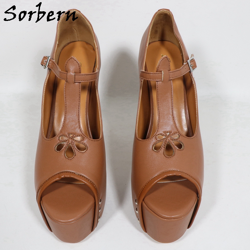 Sorbern Brown Matte Women Pump - Pump Heel Block ulasan dan harga