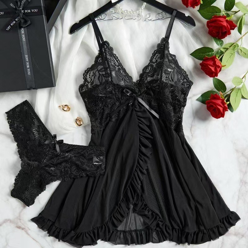 Sexy Nightwear Women's Europea - Lace Dress ulasan dan harga