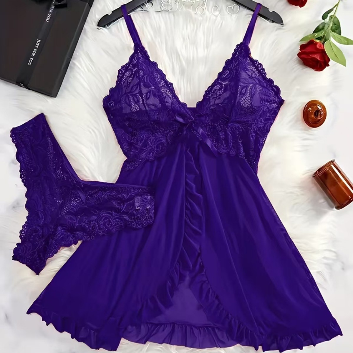 Sexy Nightwear Women's Europea - Lace Dress ulasan dan harga