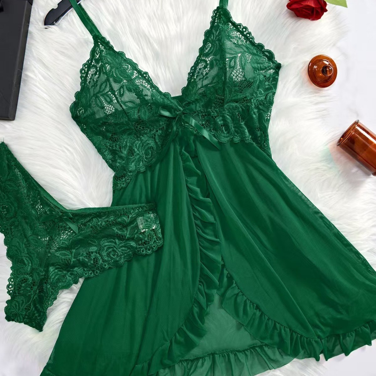Sexy Nightwear Women's Europea - Lace Dress ulasan dan harga