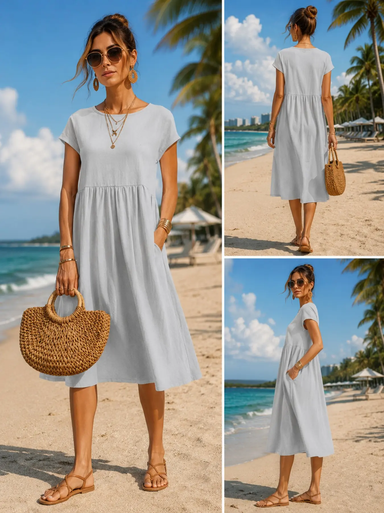 Women’s Casual Midi Dress with - Midi Dress ulasan dan harga