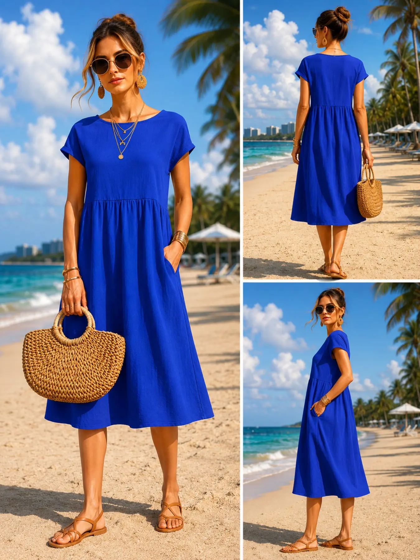 Women’s Casual Midi Dress with - Midi Dress ulasan dan harga