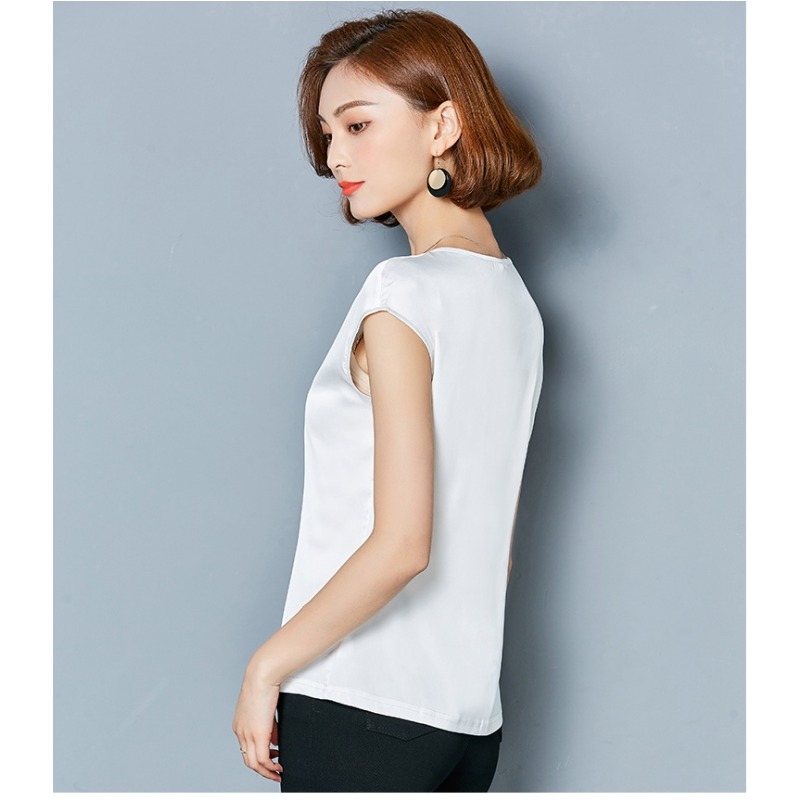 Sexy Silk vest women sleeveles - Silk Blouse ulasan dan harga